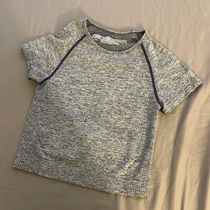 PINK blue/ grey heather crop top